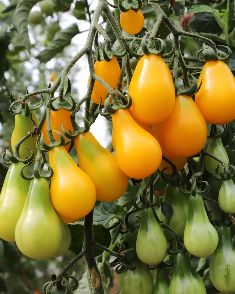 Tomates cerises jaunes en forme de poire