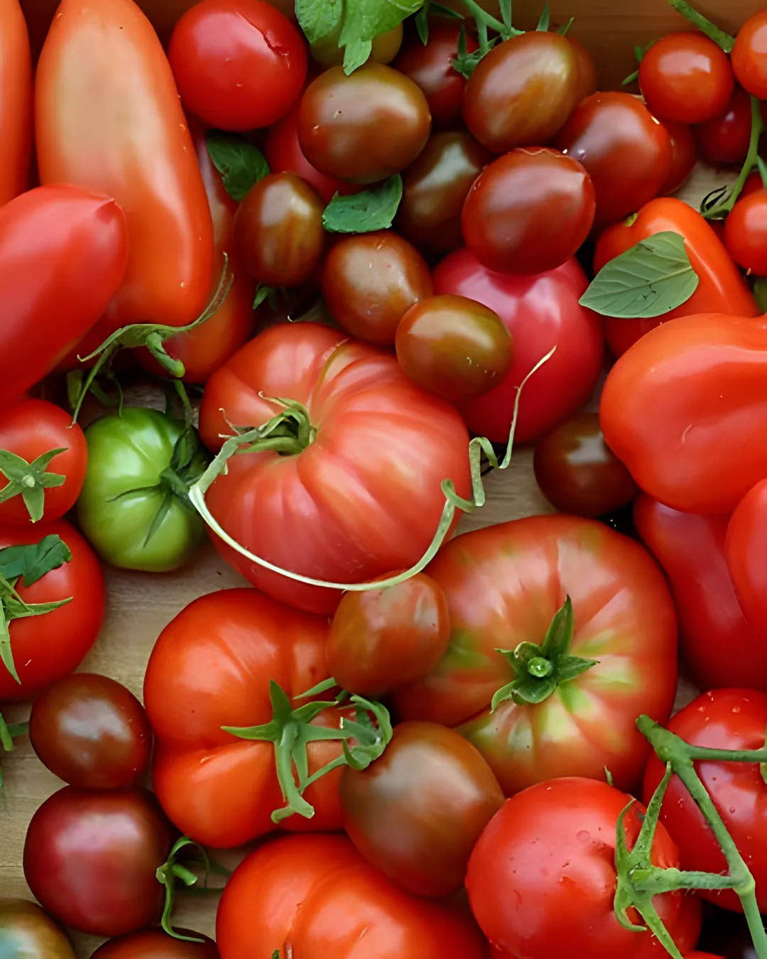 Tomates anciennes de couleurs et de formes variées