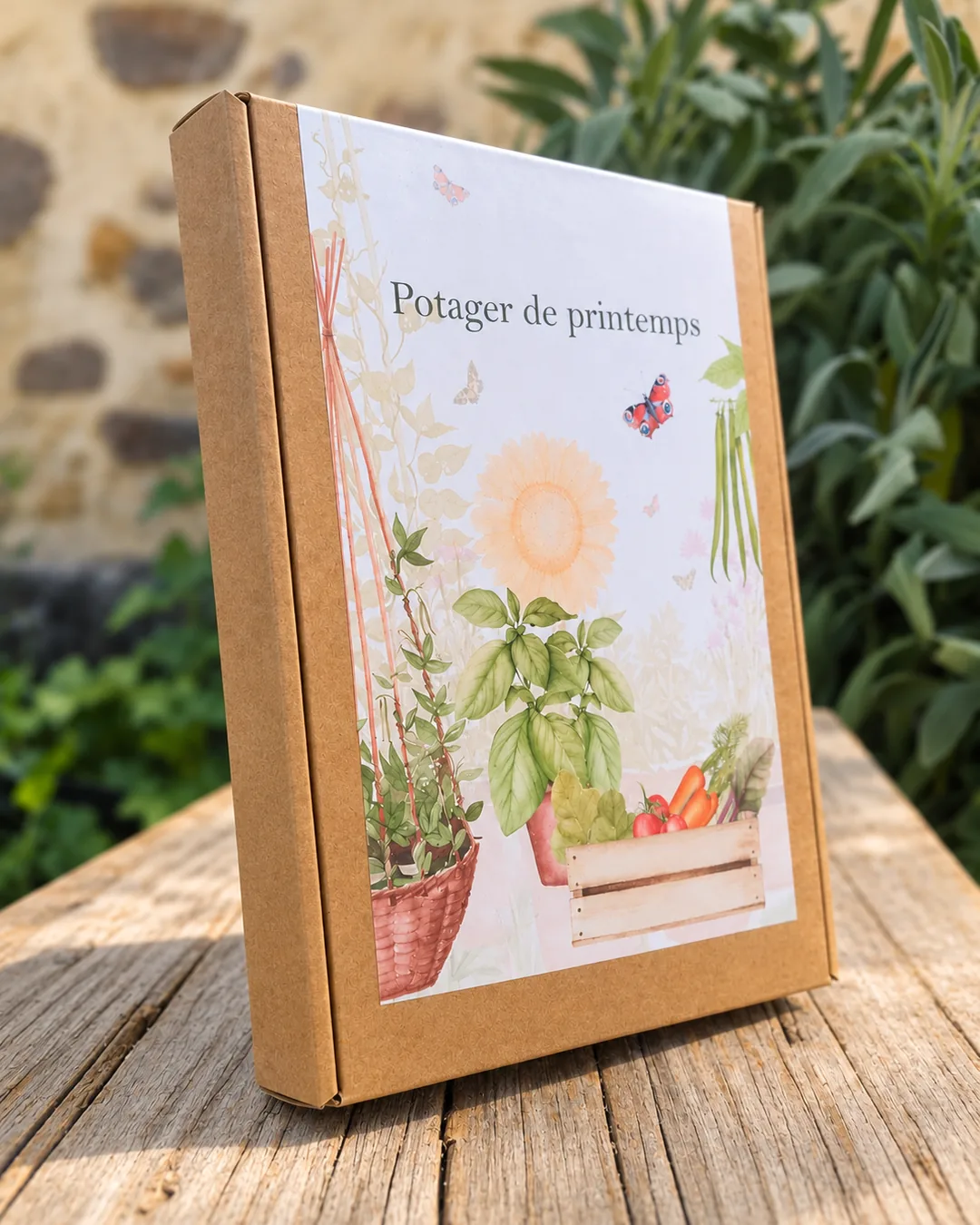 Coffret Potager de printemps vu de trois quarts